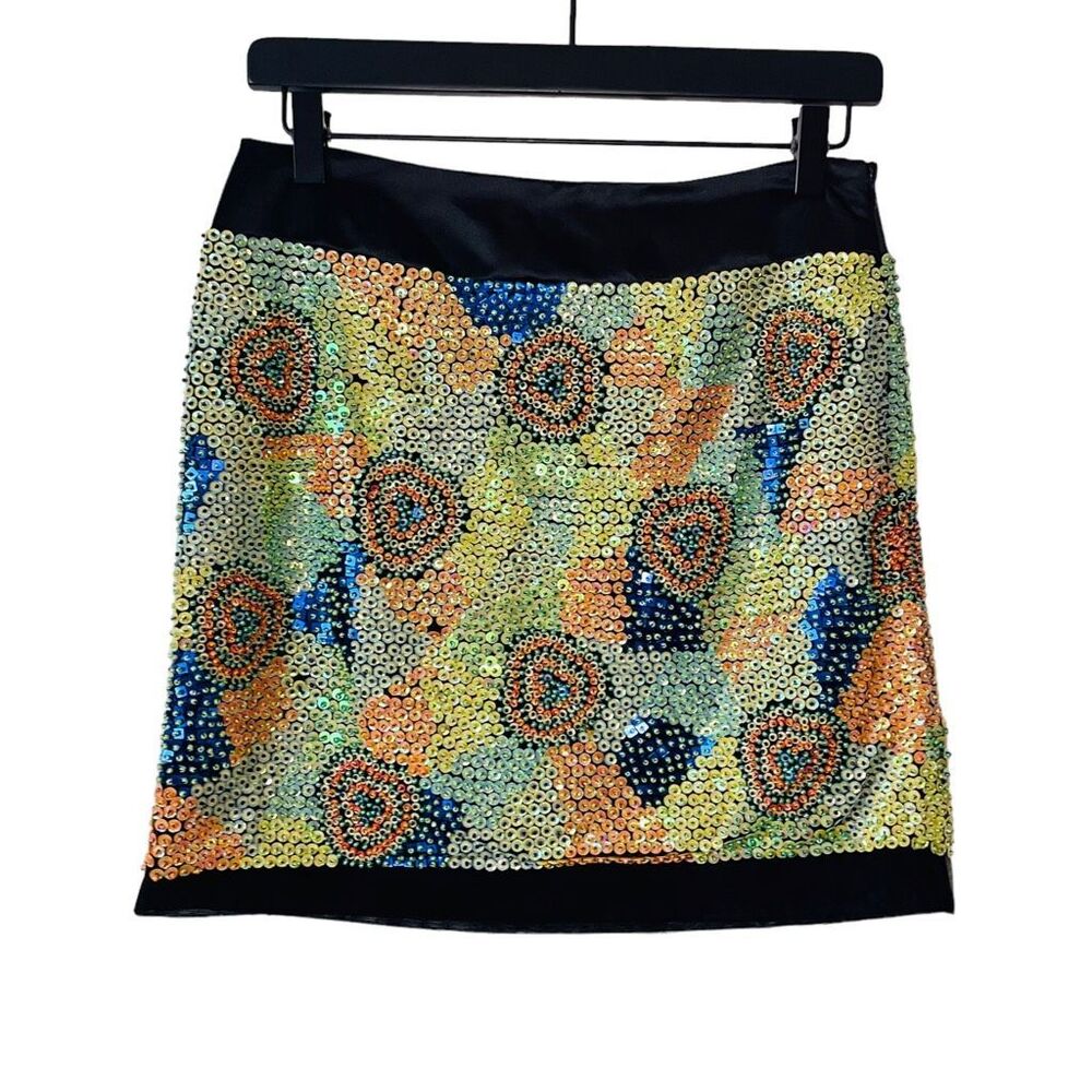Jovani Colorful Sequined Multi-color Maximalist Mini Skirt size 4